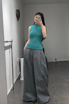 SWAYING/KNIT cotton wide-leg pants SW24SS3B60 gray blue